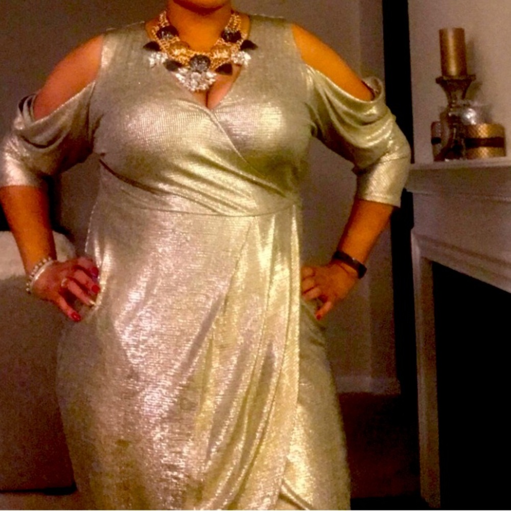 Golden Rachel Roy Dress plus size Holiday